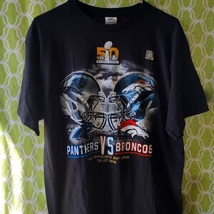 Panthers vs Broncos 50th Superbowl Tee Shirt